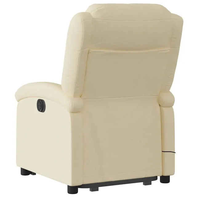 Fauteuil inclinable de massage électrique Crème Tissu