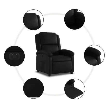 Fauteuil inclinable électrique Noir Similicuir
