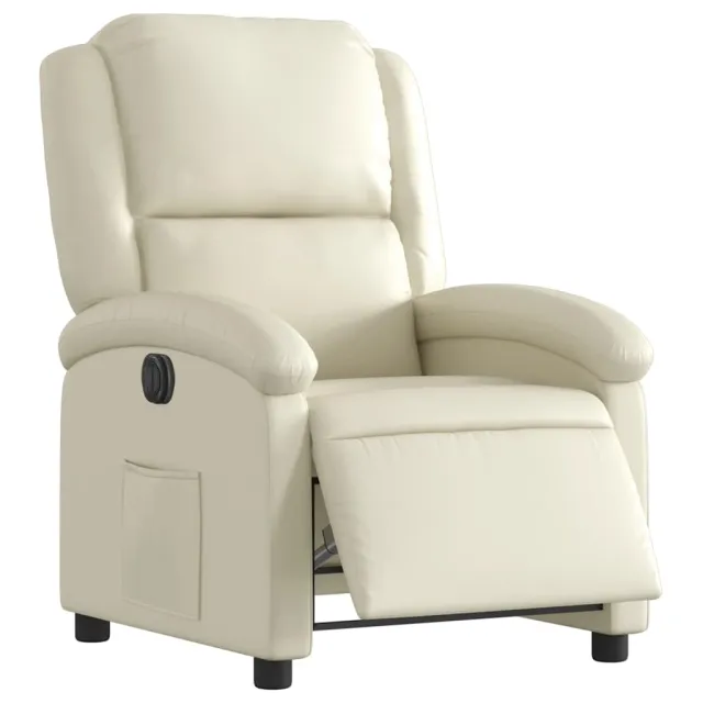 Fauteuil inclinable électrique Crème Similicuir
