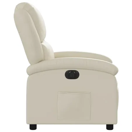 Fauteuil inclinable électrique Crème Similicuir