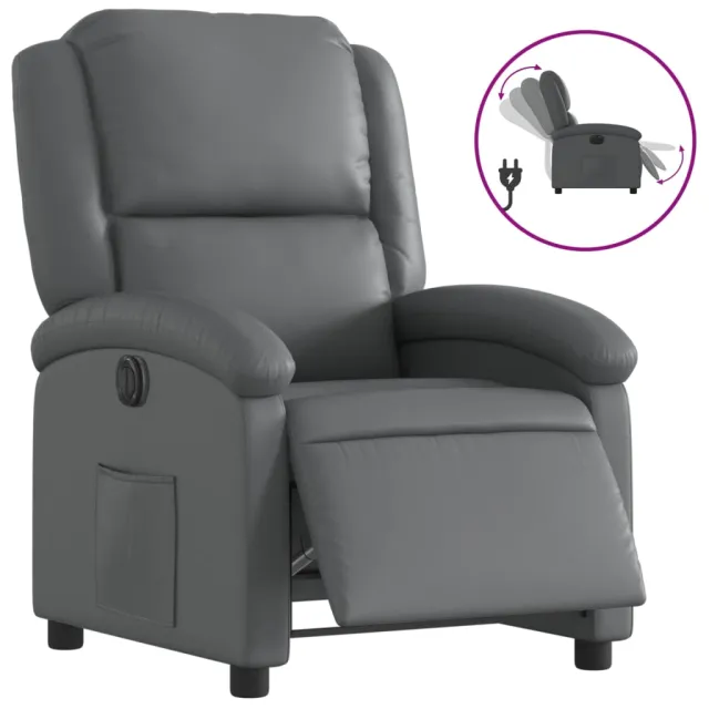 Fauteuil inclinable électrique Gris Similicuir