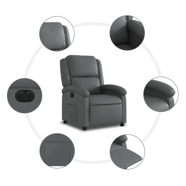 Fauteuil inclinable électrique Gris Similicuir