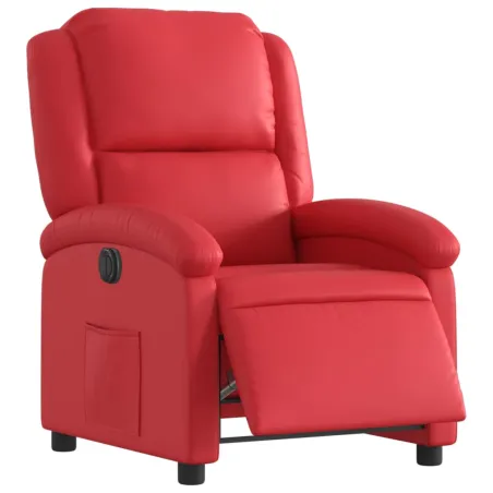 Fauteuil inclinable électrique Rouge Similicuir