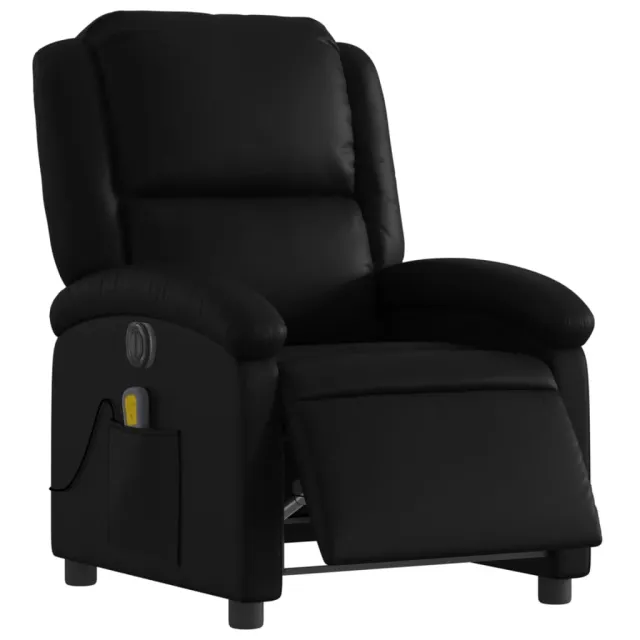 Fauteuil de massage inclinable électrique noir similicuir
