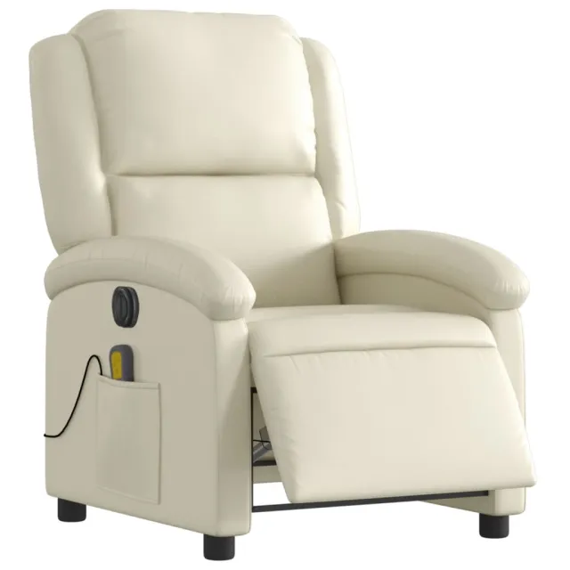 Fauteuil de massage inclinable électrique crème similicuir