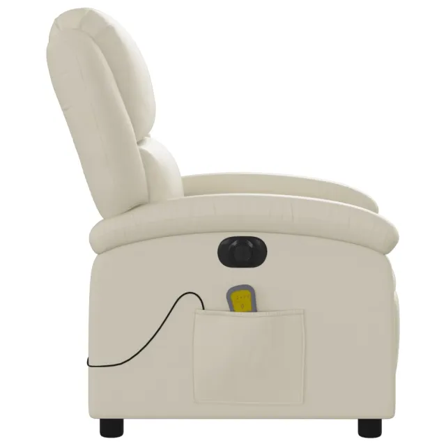 Fauteuil de massage inclinable électrique crème similicuir