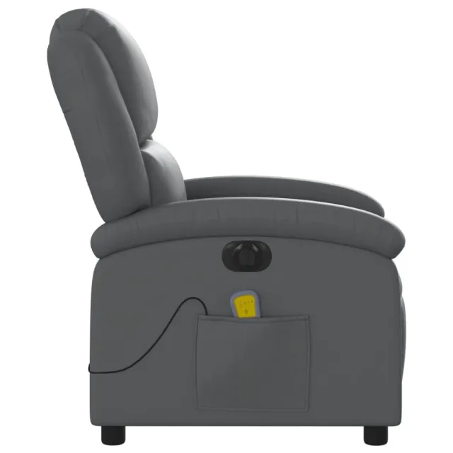 Fauteuil de massage inclinable électrique gris similicuir