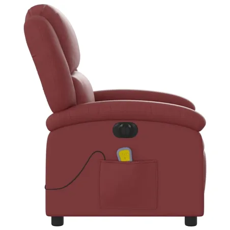 Fauteuil de massage inclinable électrique rouge bordeaux