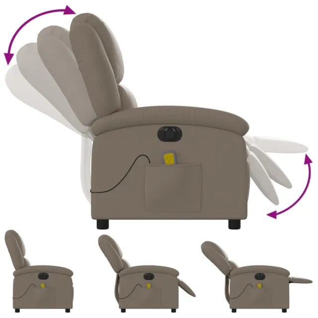Fauteuil de massage inclinable électrique cappuccino similicuir