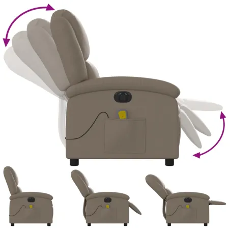 Fauteuil de massage inclinable électrique cappuccino similicuir