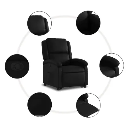Fauteuil inclinable Noir Similicuir