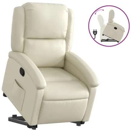 Fauteuil inclinable Crème Similicuir 2