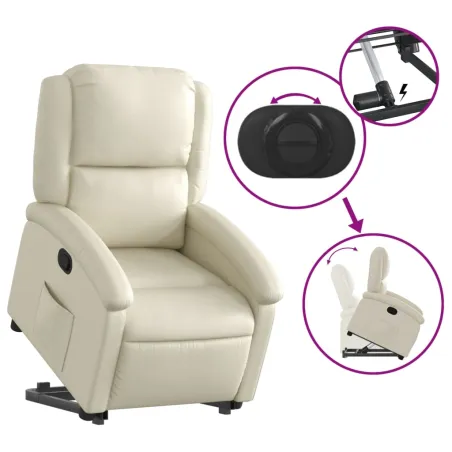 Fauteuil inclinable Crème Similicuir