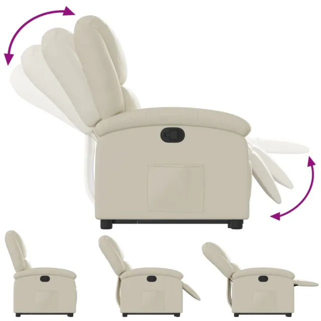 Fauteuil inclinable Crème Similicuir
