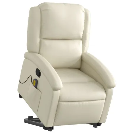 Fauteuil inclinable de massage Crème Similicuir