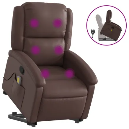 Fauteuil inclinable de massage Marron Similicuir 2