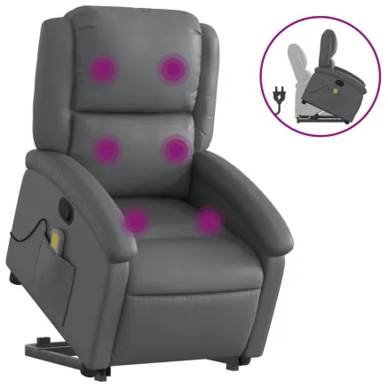 Fauteuil inclinable de massage Gris Similicuir 2