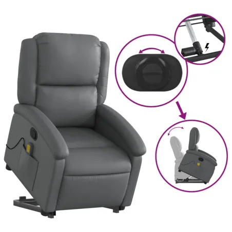 Fauteuil inclinable de massage Gris Similicuir