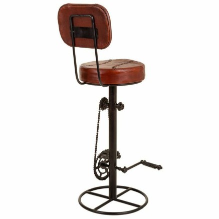 Kruk Alexandra House Living Bruin Zwart Leer Ijzer 41 x 117 x 41 cm Pe 2