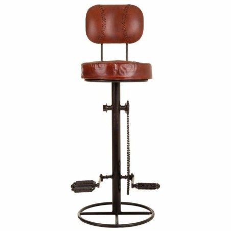 Tabouret Alexandra House Living Marron Noir Cuir Fer 41 x 117 x 41 cm