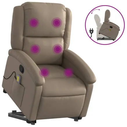 Fauteuil inclinable de massage Cappuccino Similicuir 2