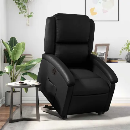 Fauteuil inclinable électrique noir similicuir