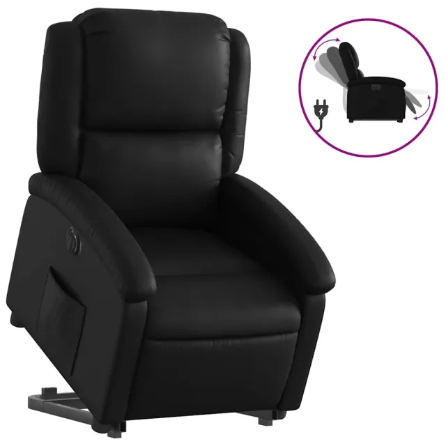 Fauteuil inclinable électrique noir similicuir