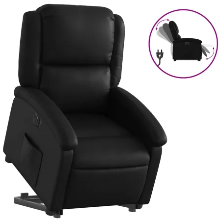 Fauteuil inclinable électrique noir similicuir