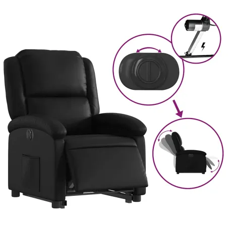 Fauteuil inclinable électrique noir similicuir
