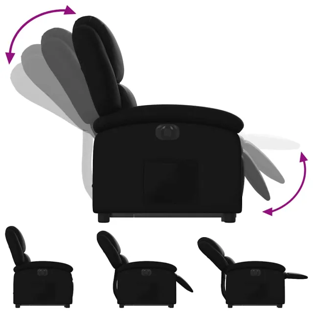 Fauteuil inclinable électrique noir similicuir
