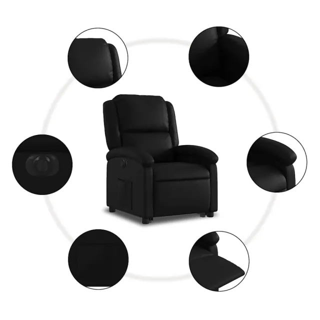 Fauteuil inclinable électrique noir similicuir