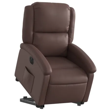Fauteuil inclinable électrique marron similicuir