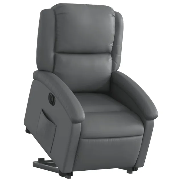 Fauteuil inclinable électrique gris similicuir