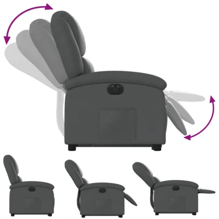 Fauteuil inclinable électrique gris similicuir
