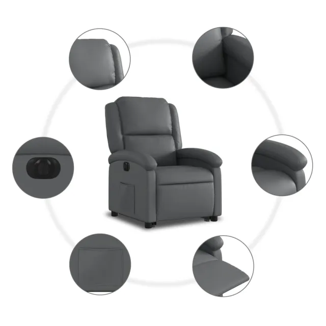 Fauteuil inclinable électrique gris similicuir