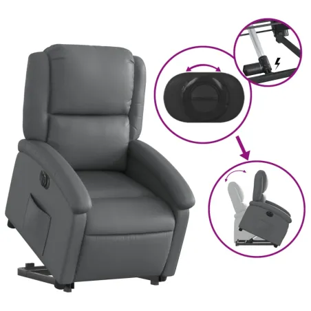 Fauteuil inclinable électrique gris similicuir
