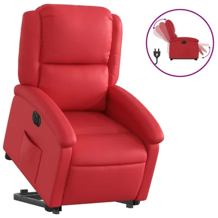 Fauteuil inclinable électrique rouge similicuir 2