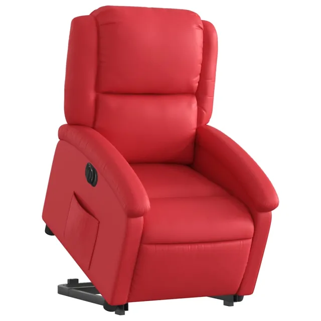 Fauteuil inclinable électrique rouge similicuir