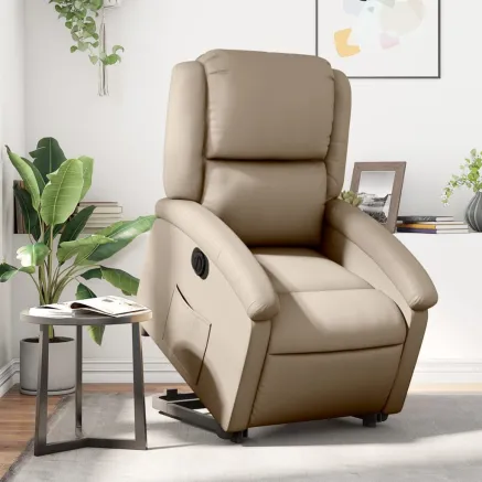 Fauteuil inclinable électrique cappuccino similicuir