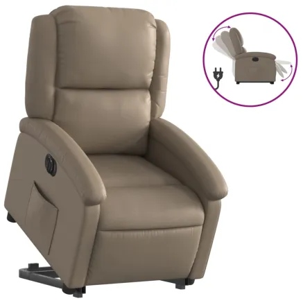 Fauteuil inclinable électrique cappuccino similicuir 2