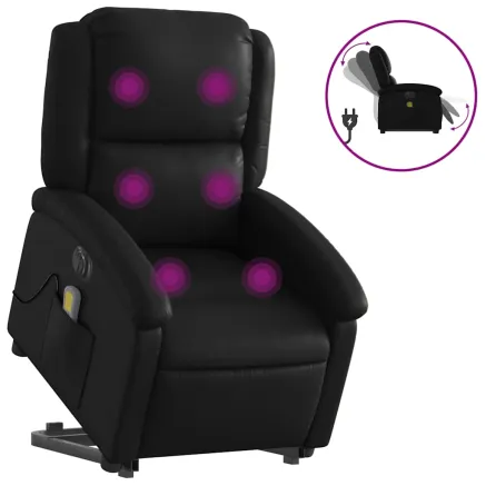 Fauteuil inclinable de massage électrique noir similicuir 2