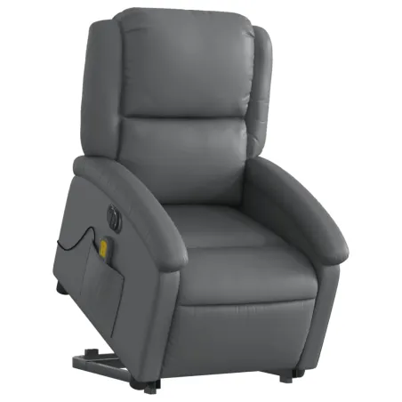 Fauteuil inclinable de massage électrique gris similicuir