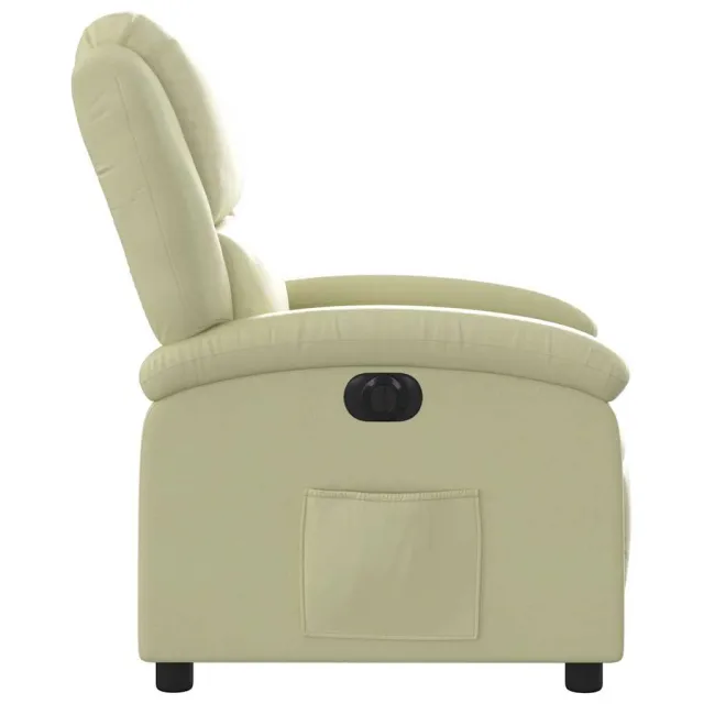 Fauteuil inclinable électrique crème cuir véritable