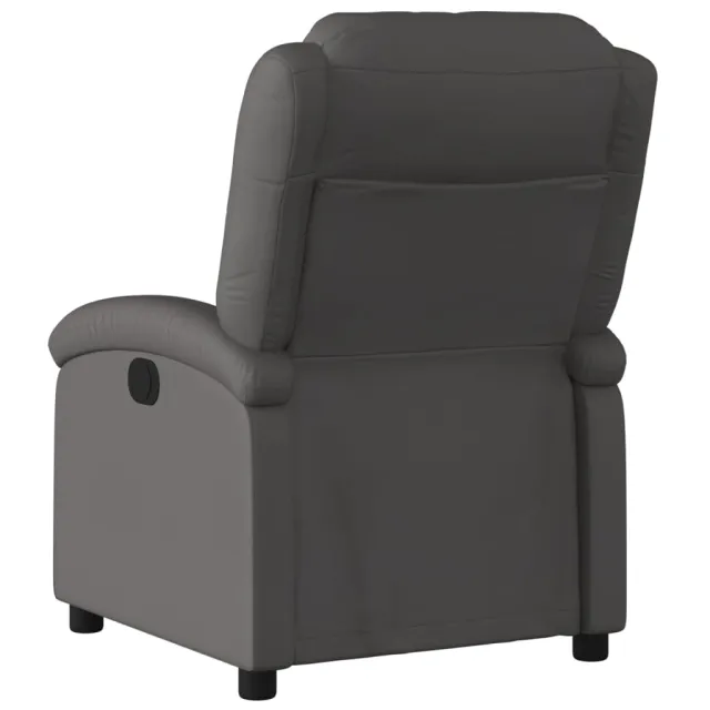 Fauteuil inclinable électrique gris cuir véritable