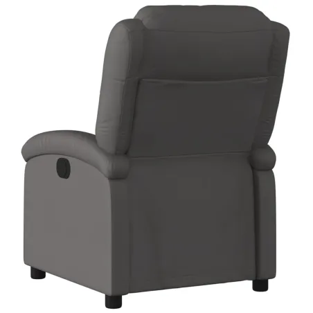Fauteuil inclinable électrique gris cuir véritable