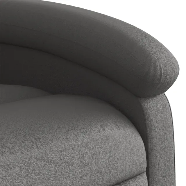 Fauteuil inclinable électrique gris cuir véritable