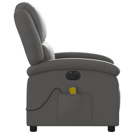 Fauteuil de massage inclinable électrique gris cuir véritable