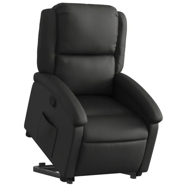 Fauteuil inclinable noir cuir véritable