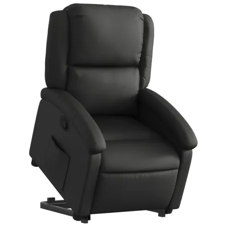 Fauteuil inclinable noir cuir véritable