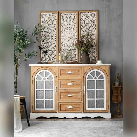 Buffet Alexandra House Living Fer Bois d'épicéa Bois MDF 35 x 93 x 1
